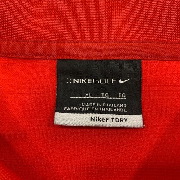 Nike Polo Shirt Mens XL Extra Large Red Golf Dri Fit Striped Moisture Wicking - Picture 3 of 9